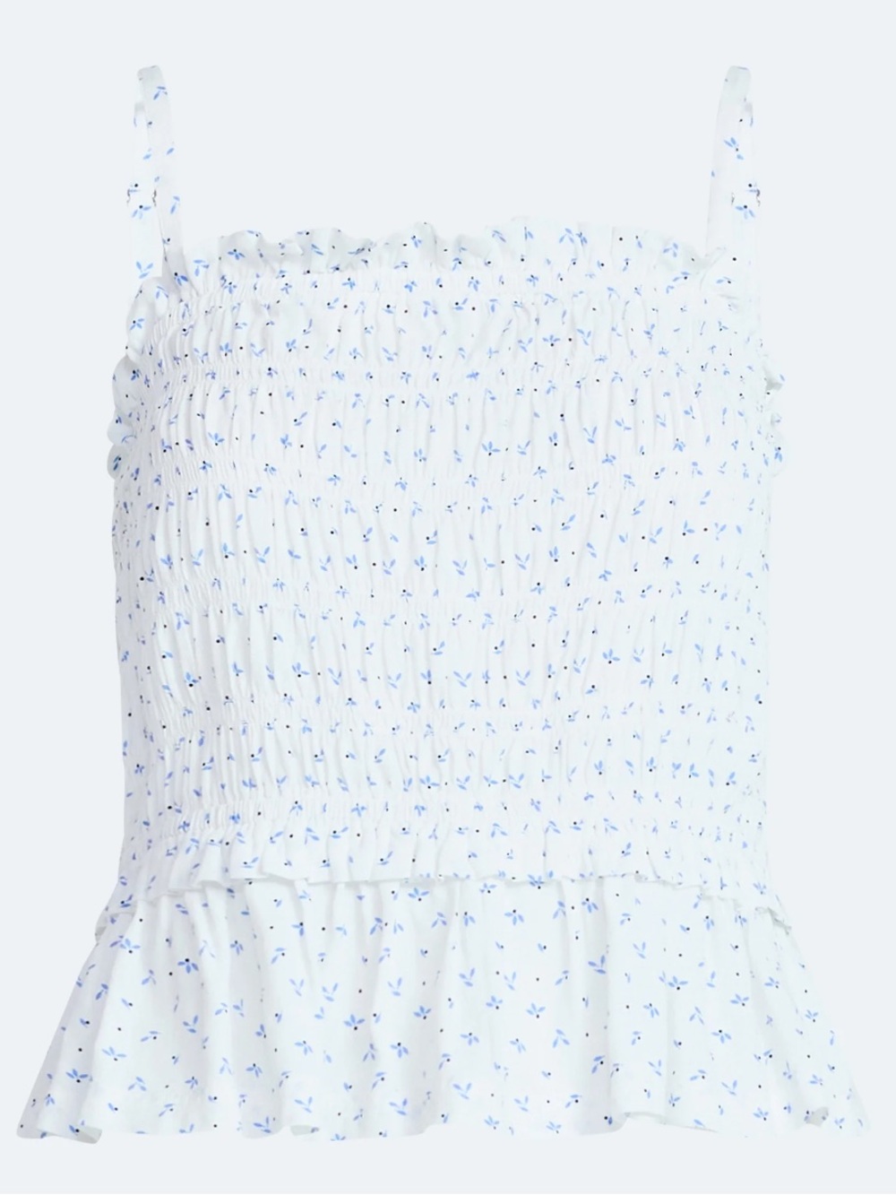 Free Assembly Women's Smocked Top with Peplum Hem